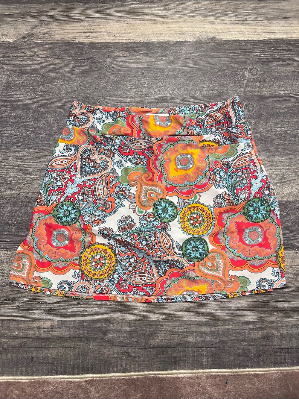 Jude Connally Floral Paisley Skort in Orange, Yellow, Teal